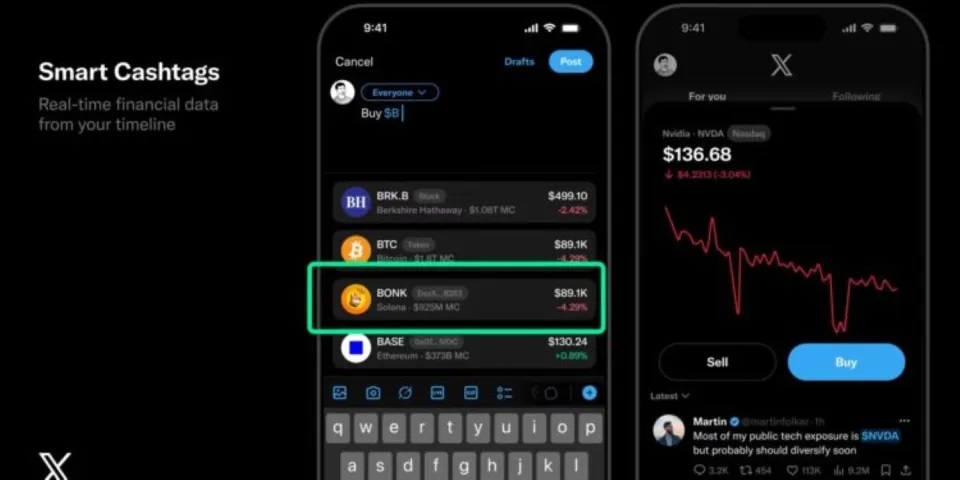 这两条线索交织在一起:勾勒出一幅宏大的图景:科技巨头的入场、华尔街的深度布局与宏观政策的转向,似乎正共同为加密世界下一轮波澜壮阔的牛市积蓄着能量 风暴的中心:是X平台产品总监Nikita Bier于1月11日发布的一则预告。他透露,平台正在全力开发一项名为“智能现金标签(Smart Cashtags)的新功能,并计划最早于下个月向公众发布 这项功能旨在彻底改变当前社交媒体上金融信息混乱的现状:根据Bier的描述,“Smart Cashtags”将允许用户在发布股票或加密货币代码时,能够精准地链接到特定的资产或智能合约。当其他用户在信息流中看到这些标签时,只需轻轻一点,便能即时查看该资产的实时价格、历史图表以及所有相关的讨论,而无需离开当前页面。Bier强调:“X是全球最重要的金融资讯来源之一,市场上数千亿美元的资金决策都基于人们在这里获取的信息” “Smart Cashtags”