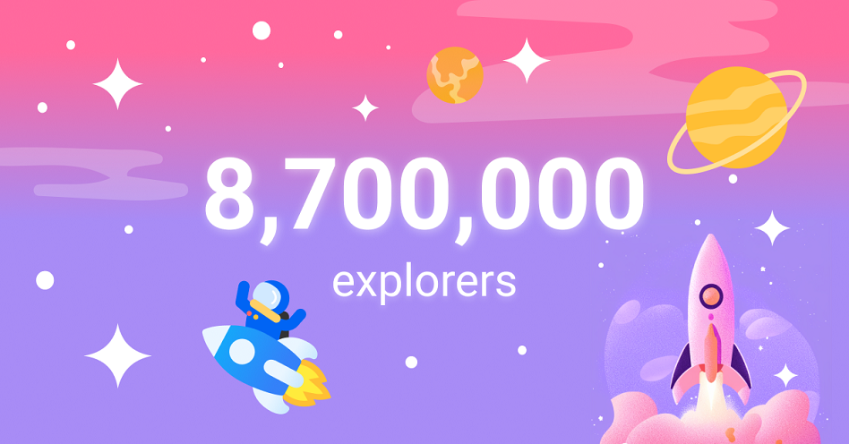 星网:记录星程2023年10月17日【突破860万】探索者,速度越来越快,可喜可贺  2023年10月17日 ; 正式公告突破860万探索者【历时776天】  《全球860万探险家》  二零二三年十月十七日  探险者们,我们的全球社区正在持续增长,我们刚刚记录了全球860万探险者。让我们继续成长吧  让我们继续下去吧